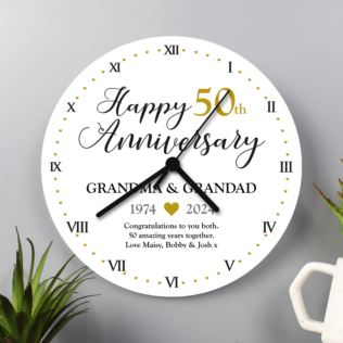 Personalised 50th Anniversary Clock Product Image