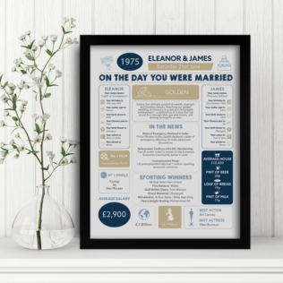 50th Anniversary (Golden) Wedding Day Chart Framed Print Product Image