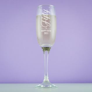 Personalised 50th Birthday Prosecco Glass Product Image