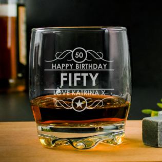 Personalised 50th Birthday Whisky Glass Product Image