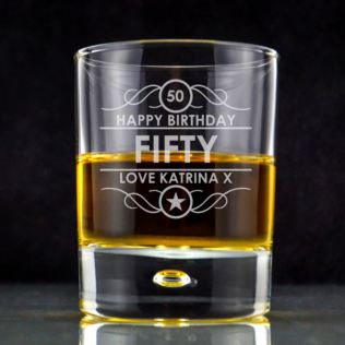 Personalised 50th Birthday Whisky Glass Product Image