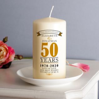 Personalised 50th Anniversary Candle Product Image