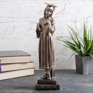 Female Bronze Graduation Figurine Product Image