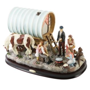 Hand Painted Figurine Gypsy Camp Scene with Caravan Product Image