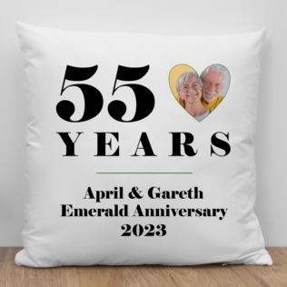 Personalised 55th Wedding Anniversary Photo Cushion Product Image