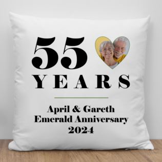 Personalised 55th Wedding Anniversary Photo Cushion Product Image