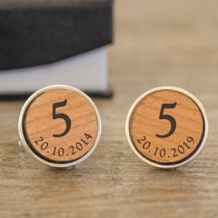 Engraved 5th Anniversary Cufflinks Product Image