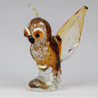 Objets d'Art Glass Ornament - Owl Product Image