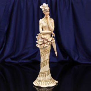 Bolero Collection Lady Figurine in Taupe Dress Product Image