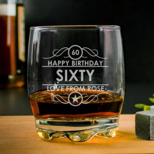 Personalised 60th Birthday Whisky Glass Product Image