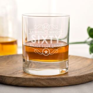 Personalised 60th Birthday Whisky Glass Product Image