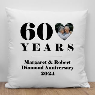 Personalised 60th Wedding Anniversary Photo Cushion Product Image