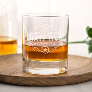 Personalised 65th Birthday Whisky Glass Product Image