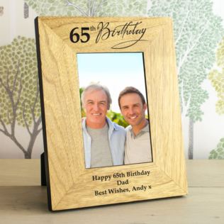 65th Birthday Wooden Personalised Photo Frame Product Image