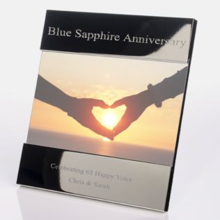 Engraved 65th (Blue Sapphire) Anniversary Photo Frame Product Image