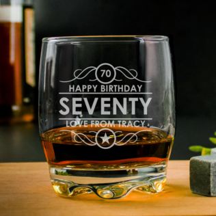 Personalised 70th Birthday Whisky Glass Product Image