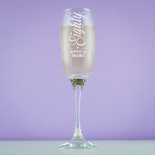 Personalised 80th Birthday Prosecco Glass Product Image