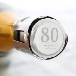 Personalised 80th Birthday Wine Bottle Stopper Product Image