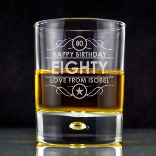 Personalised 80th Birthday Whisky Glass Product Image