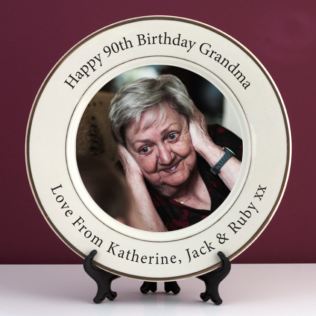 Personalised 90th Birthday Photo Plate Product Image