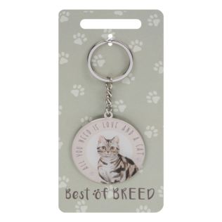 Best Of Breed Keyring - Grey Tabby Cat Product Image
