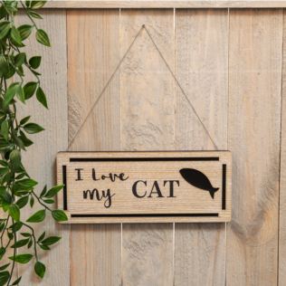 Best of Breed Natural Wood Plaque - I Love My Cat Product Image