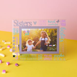 6" x 4" Cheerful Glass Photo Frame - Sister Product Image
