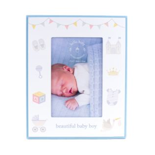 Hello Baby MDF Bunting Frame 4" x 6" Baby Boy Product Image
