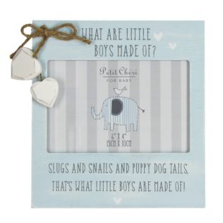 Petit Cheri Frame with Hearts "Little Boys" 6" x 4" Product Image