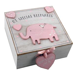 'Petit Cheri' My Special Keepsake Box 16cm x 16cm - Pink Product Image