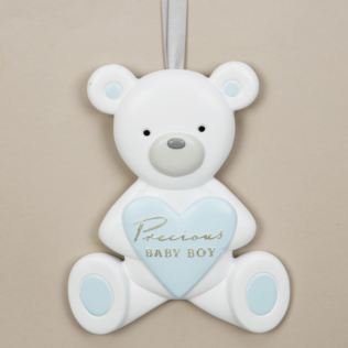 Bambino Resin Relief Teddy Bear Plaque - Precious Baby Boy Product Image