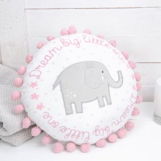 Petit Cheri Round Bobbly Cushion - Pink Product Image