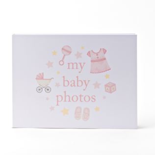 Hello Baby Photo Album 'My Baby Photos' 7" x 5" Pink Product Image