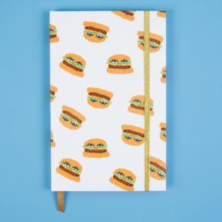 Bouffants & Broken Hearts Burger Hardback A5 Notebook Product Image