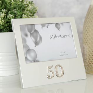 6" x 4" - Milestones Birthday Frame with 3D Number - 50 Product Image