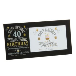 6" x 4" - Signography 40th Birthday Glass Frame Product Image