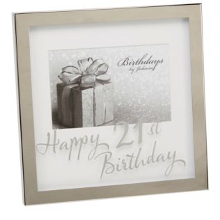6" x 4" - Birthdays by Juliana Silverplated Box Frame - 21st Product Image