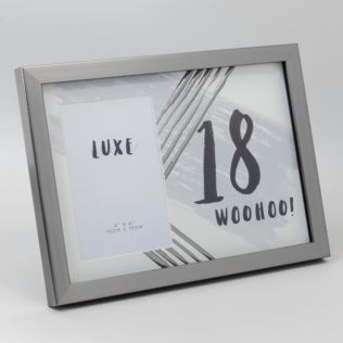 Luxe Birthday Male Gun Metal Birthday Frame 4" x 6" - 18 Product Image