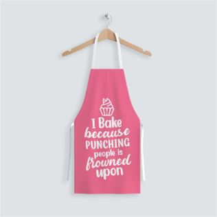 I Bake Because Punching People is Frowned Upon Apron Product Image