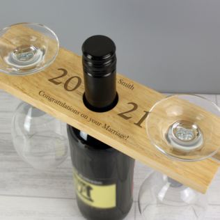 Personalised 'Year' Wine Glass & Bottle Holder Product Image