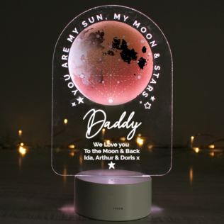 Personalised Sun Moon & Stars LED Colour Changing Night Light Product Image