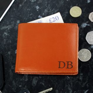 Personalised Initials Tan Leather Wallet Product Image