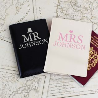 Personalised Mr & Mrs Passport Holders Set Product Image