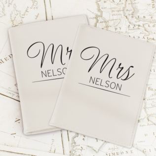 Personalised Classic Mr & Mrs Cream Passport Holders Product Image