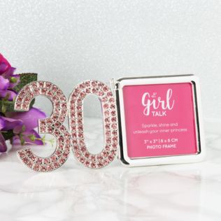 3" x 3" - Girl Talk Pink Crystal Frame - 30 Product Image