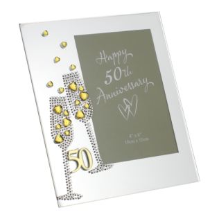 4" x 6" - 50th Anniversary Glass Photo Frame Product Image