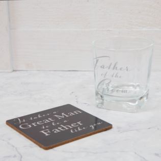 Amore Whisky Glass & Coaster Father of the Groom Product Image