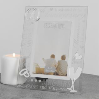 4" x 6" - Mirror Glass & Glitter Frame - 60th Anniversary Product Image