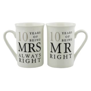 AMORE BY JULIANA® Mr & Mrs Mug Set - 10 Years Product Image