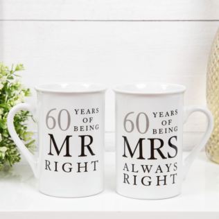 AMORE BY JULIANA® Mr & Mrs Mug Set - 60 Years Product Image